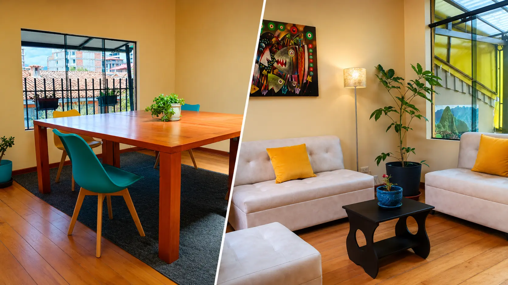 Modern coworking space with natural light